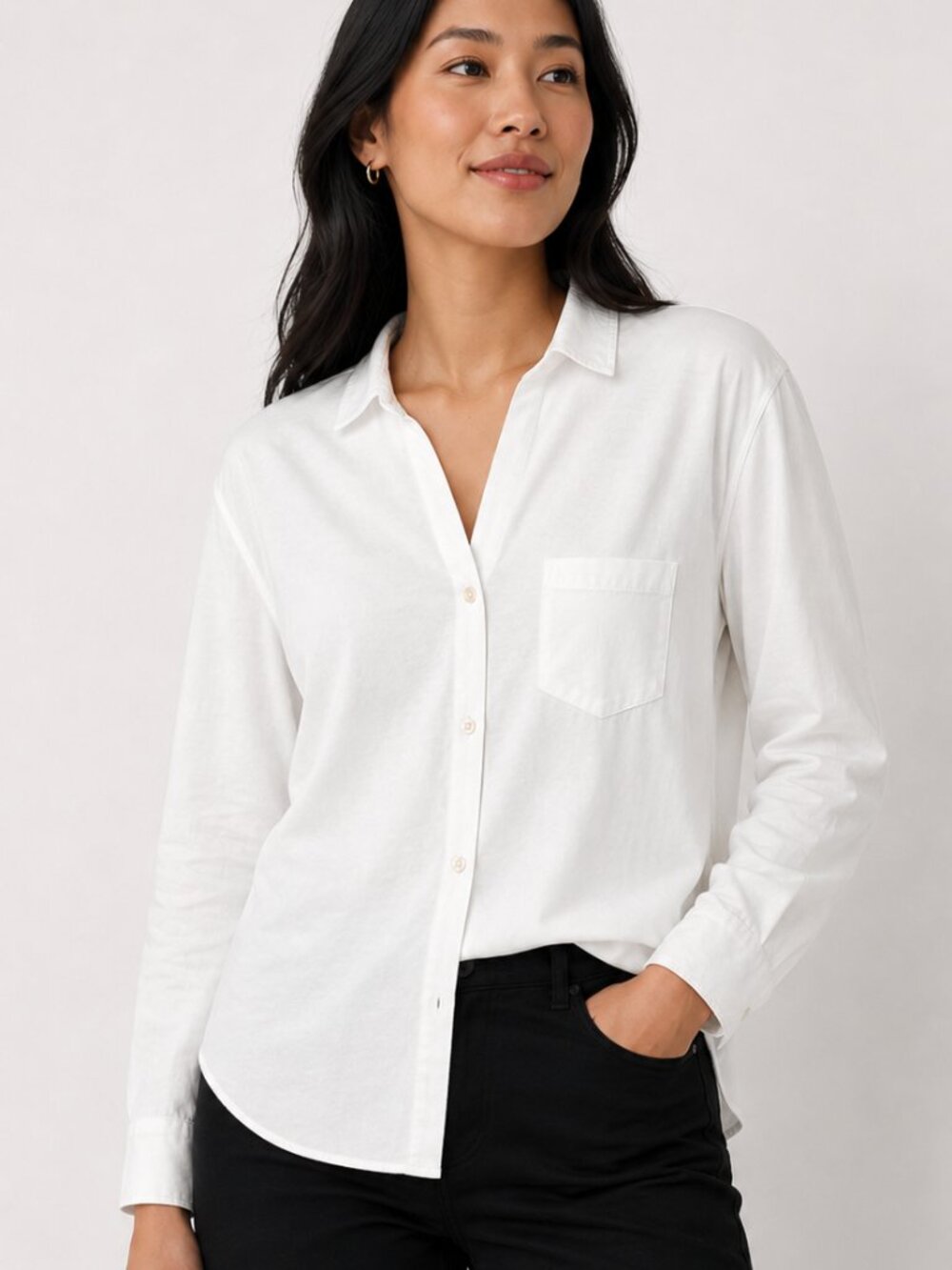 Frank & Eileen Waverly Button-Up Shirt in White, Size L
